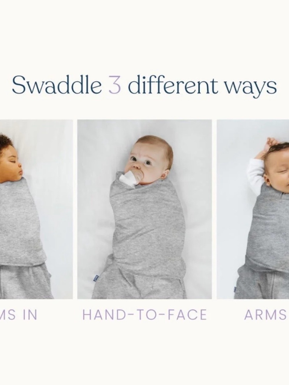 Halo Light Gray Cotton Sleep Sack Swaddle - Picture 2 of 5